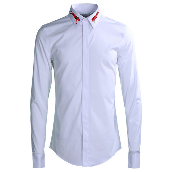 Brand Business Male Dress Shirt Fashion Slim Casual Men's Shirts Turn-down Collar Long Sleeve Solid Camisas Plus Size M-4xl