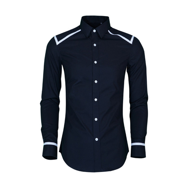 Anti-wrinkle Slim 80% Cotton Men Shirt Long Sleeve Turn-down Collar Casual Chemise Homme Brand Business Male Dress Shirts