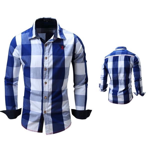 Zogaa 2019 New Plaid Men Shirt Long Sleeve Camisa Mascul Men Dress Shirts Brand Casual Fashion Business Style Regular Shirt