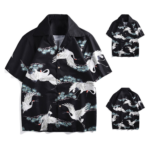 JAYCOSIN 2019 Printed Short-sleeved Blouse Personal Tops Spring and Summer Fashion Beach Blouse Couple Dropshiping 19APR23