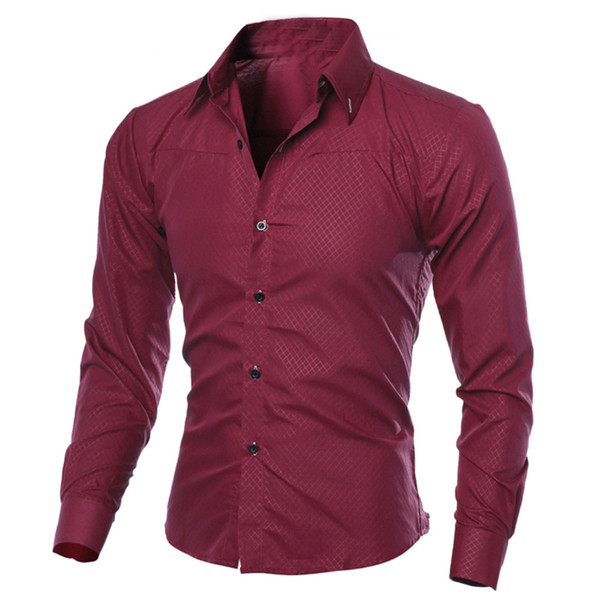 Rebicoo Autumn Men's Shirts Men Clothes Slim Fit Man Long Sleeve Shirt Male Plaid Cotton Casual Men Shirt Social Plus Size S-5XL