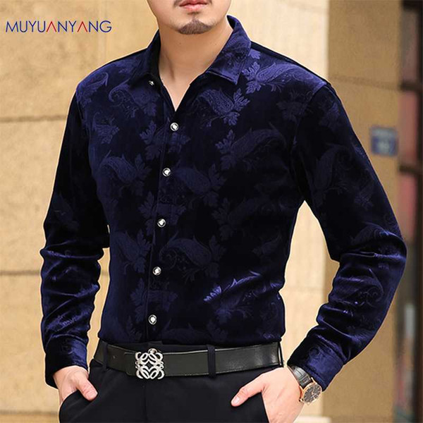 Mu Yuan Yang Long Sleeve Shirt Men Autumn New Fashion Designer High Quality Shirt Slim Fit Business Shirts Fashion For Men