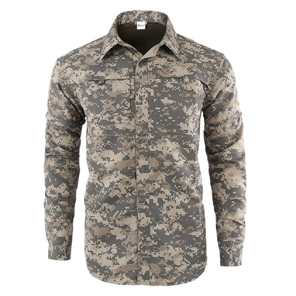 Shanghai Story Men's Removable Detachable Sleeve Long Sleeve Quick Drying Outdoor Tactical Shirt