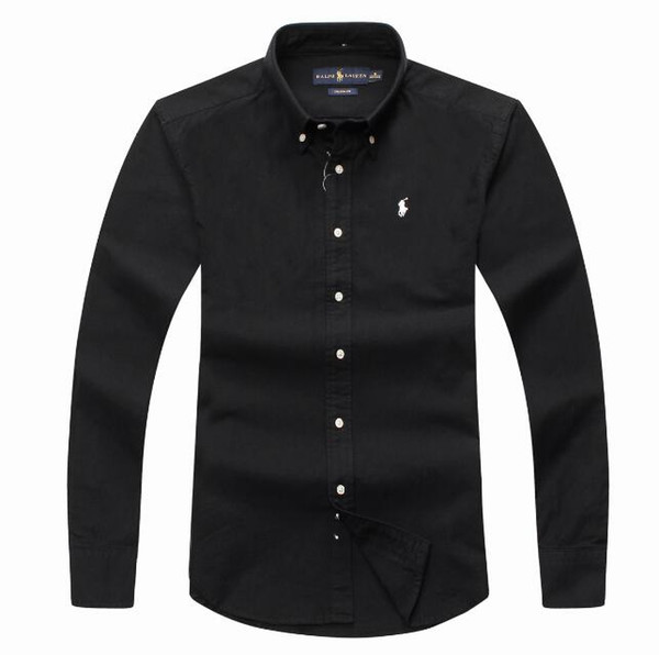 New Fashion Small Horse Oxford Men Shirts Long Sleeve Free shipping Mens Dress Shirts High Quality Mens Business Shirts polo Chemise Homme