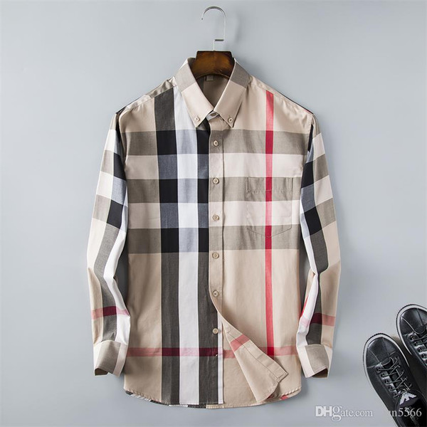 Men's Fashion Shirts Long Sleeves Solid Color Casual Shirt 2018 Winter New blouse Slim mandarin collar Teenager's OverShirt AAA-7