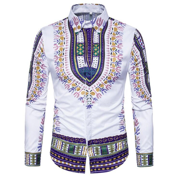 African Traditional Dresses Real Sale 2017 Fashion Autumn And Winter New Printed Men's Long Sleeved Shirts African Men Clothing