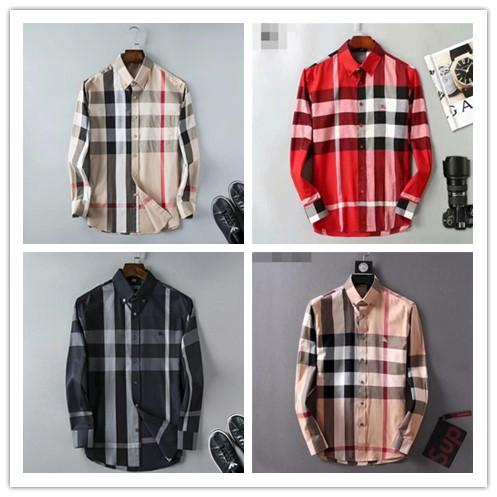 Brand Men's Business Casual shirt mens long sleeve striped slim fit camisa masculina social male T-shirts new fashion man checked shirt o18