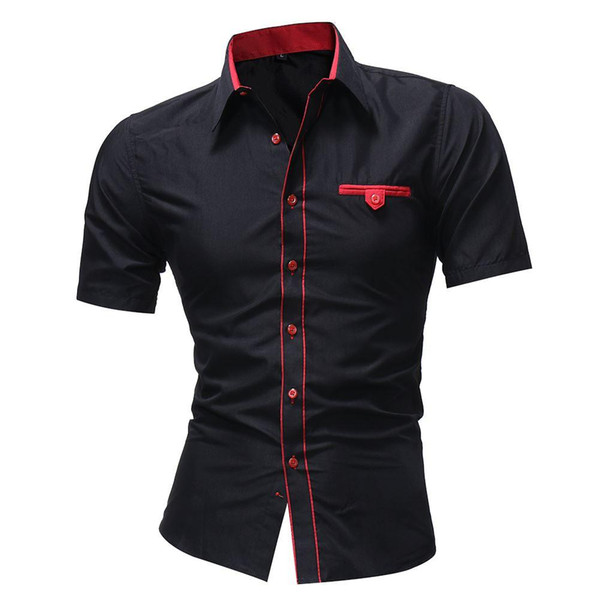 Fashion Male Shirt Short-Sleeves Tops Classic Cotton Shirt Mens Hawaiian Dress Shirts Slim Men Shirt Plus Size 4XL