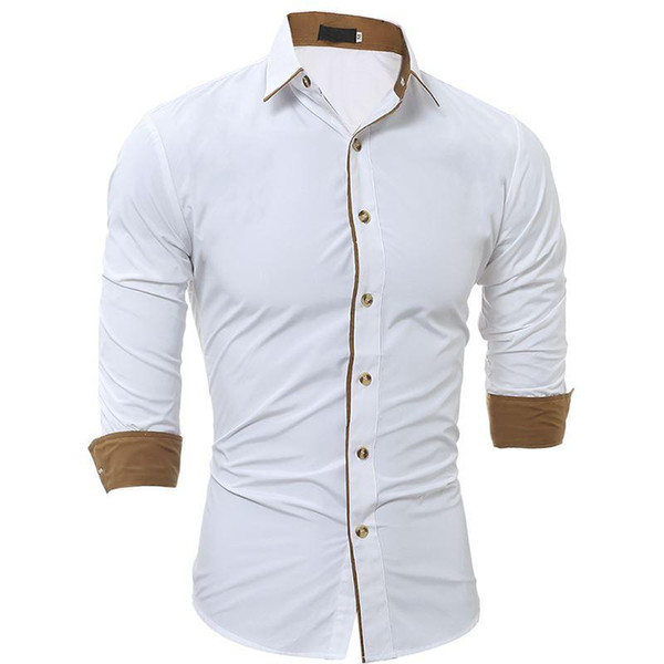 Men Shirt Spring New Brand Business Men's Slim Fit Dress shirt Male Long sleeves Casual Shirt camisa masculina Size S-3XL