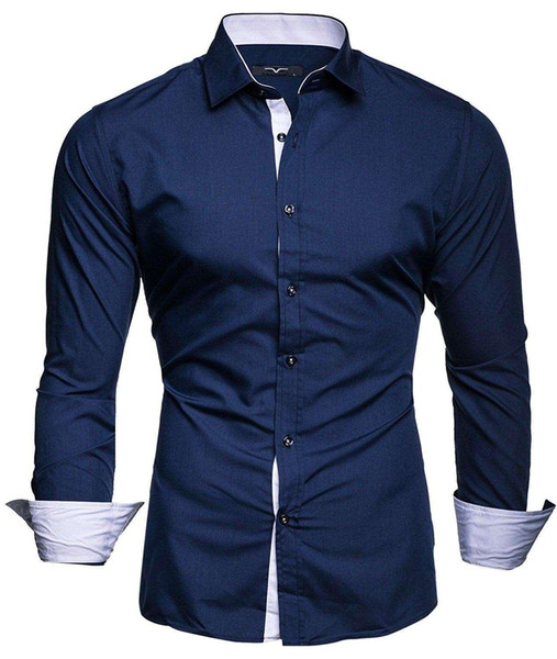 Men Shirt Brand Male High Quality Long Sleeve Shirts Casual Slim Fit Black Man Dress Shirts Plus Size 4XL CS39