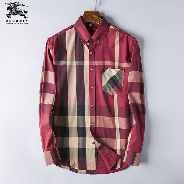 Men's Fashion Shirts Long Sleeves Solid Color Casual Shirt 2018 Winter New blouse Slim mandarin collar Teenager's OverShirt52