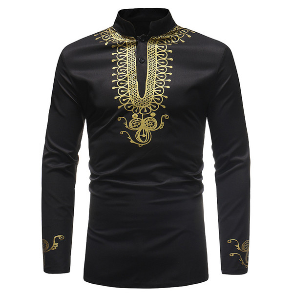 Men Shirt Chemise Homme New Arrival Shirt Mens Mandarin Collar Long Sleeve Dress Men Dashiki Clothes