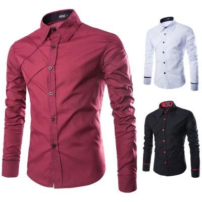 Men Shirt Brand Male High Quality Long Sleeve Shirts Casual Slim Fit Black Man Dress Shirts Plus Size 3XL