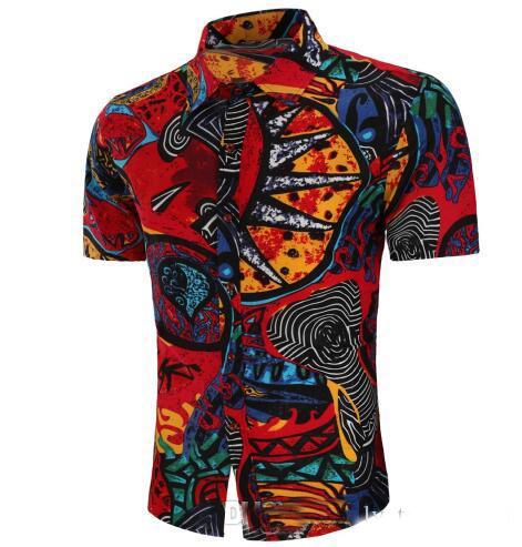 2018 Fashion Mens Short Sleeve Hawaiian Shirt Summer Casual Floral Shirts For Men Asian Size M-4XL 10 Color