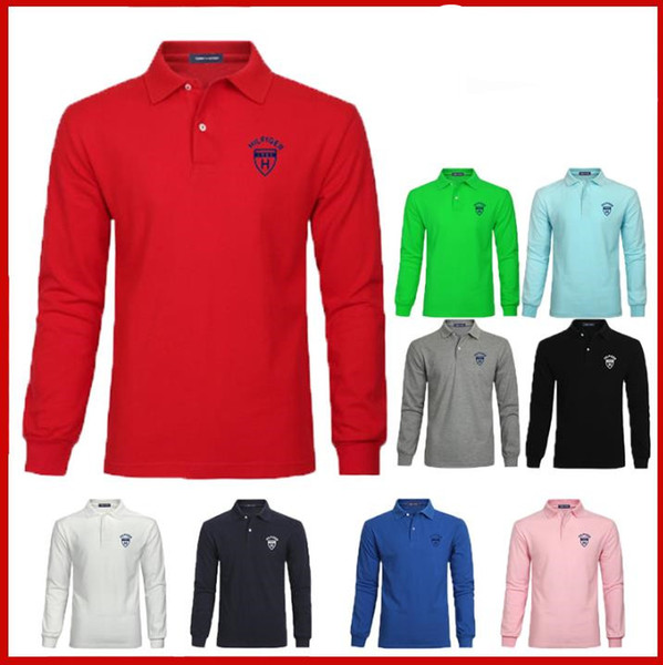 .Brand Clothing hot Men's Polo Shirt qulity Polos Men Cotton Long Sleeve shirt s-ports jerseys Plus M-4XL Hot Sale