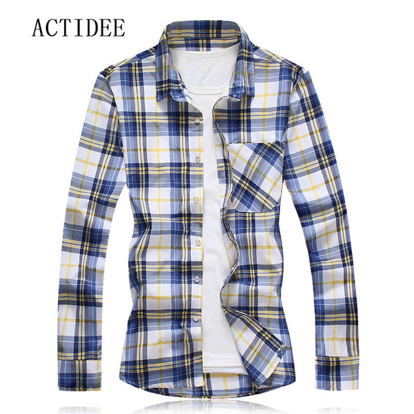 3018 Autumn New Men's Plaid Long Sleeve Shirt Men Shirts High Quality Plus Size 7XL 6XL 5XL 4XL 3XL 5z