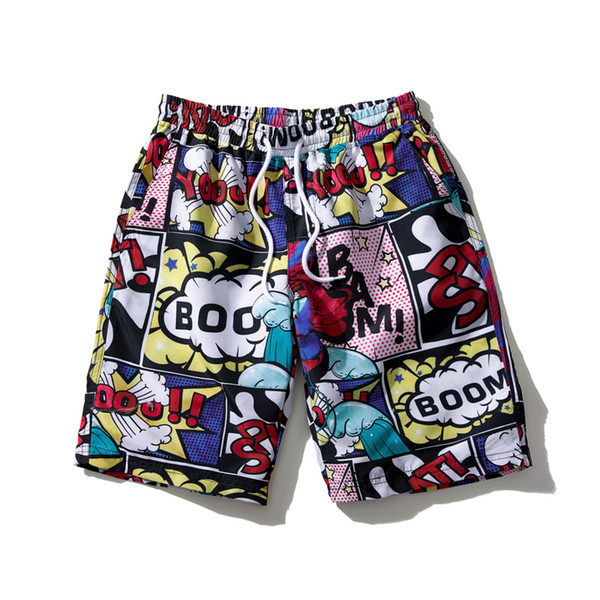 Japan Style Shorts Men Summer Beachwear Print Quick Dry Short Trousers Causal Drawstring Sportwear Male Shorts Plus Size M-5XL