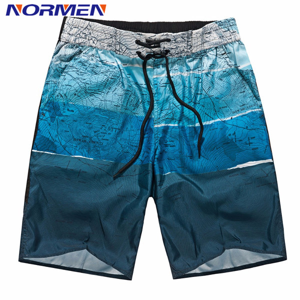 NORMEN Brand Clothing Men's Fashion Board Shorts Map Printing Shorts For Men Swimsuit Swimwear Men's Hot Sale Plus Size