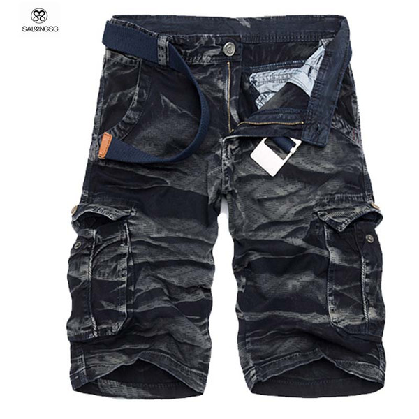 Wholesale-New Arrival Men Shorts Camouflage Design Cargo Shorts Casual Men Pockets Knee Length Summer Cargo Shorts Homme Big Size 38 36