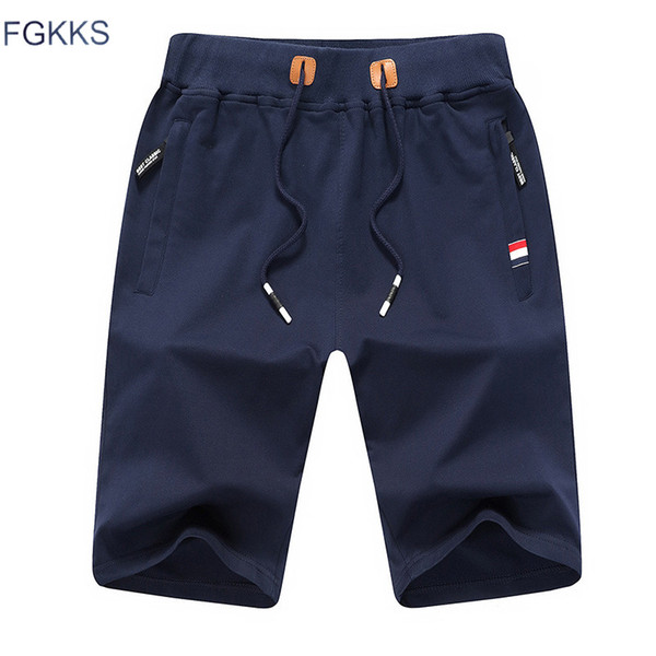 FGKKS Solid Color Men Shorts New Summer Fashion Mens Beach Shorts Cotton Casual Male Homme Brand Clothing