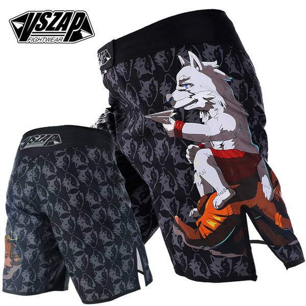 VSZAP 2018 New Mma Workout Wrestling Wolf MMA Shorts Fighting Fitness Men Shorts Muay Thai Sanda ePacket Fast Send VS029