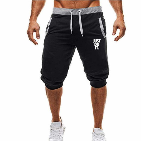 2018 Summer New causal Shorts Loose Men's Casual Shorts Black grey Drawstring Waist Bermuda Men Plus Size