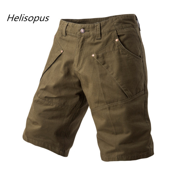 Helisopus 2018 Men New Casual Mid Waist Shorts Army Green Navy Blue Men's Breathable Straight Sweatpants