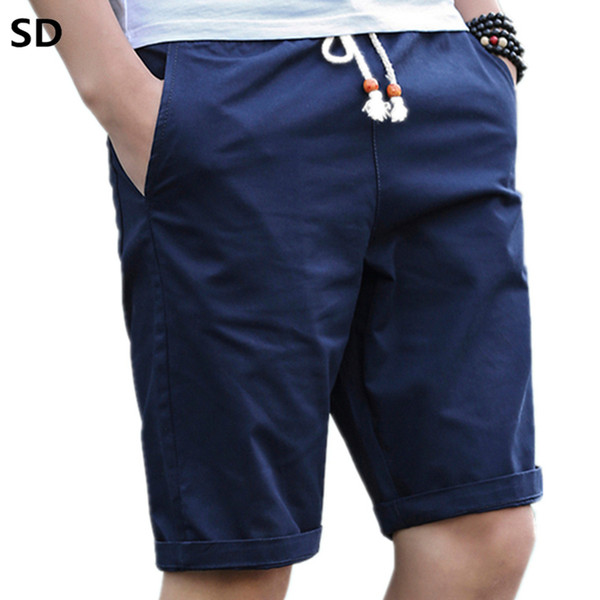 2019 Casual Summer Shorts Men Cotton Knee Length shorts Casual Mens Short Pants bermuda masculina Big Large Size joggers 7967