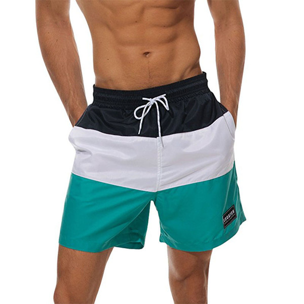 Hemiks Fashion Casual Men Patchwork Shorts Summer Beach Wear Drawstring Elastic Waist Men'S Shorts Pants