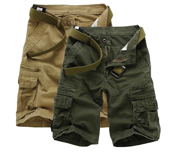 Men's Shorts Large Size Fashion All-cotton Cargo Shorts Summer Loose Multi-Pocket 038