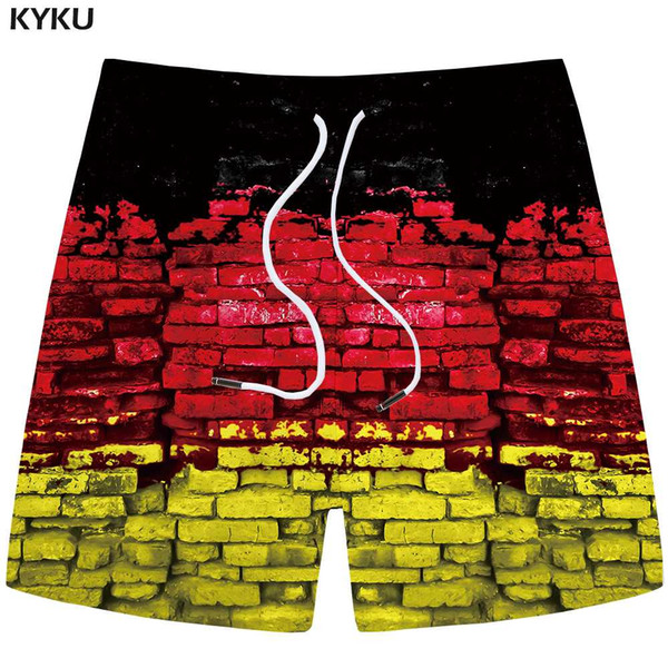 KYKU ermany Flag Shorts Men Vintage Casual Shorts Cargo Paint 3d Printed Cool Beach Mens Short Pants 2018 Summer