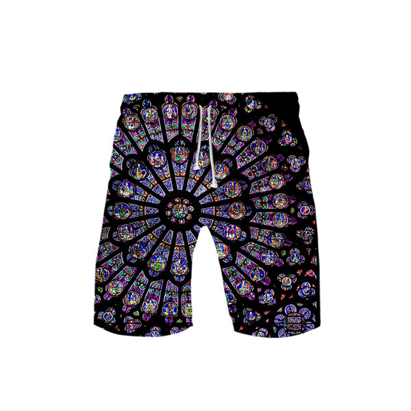 BTS 2019 3D Notre Dame de Paris Print male summer Casual beach shorts 2019 Casual male summer Hot sale 3D board Shorts Plus Size