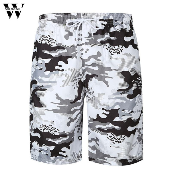 Womail Mens Casual Printed Pocket Beach Work Casual Men Short Trouser Shorts Pants Sweatpants short 2018 L30723