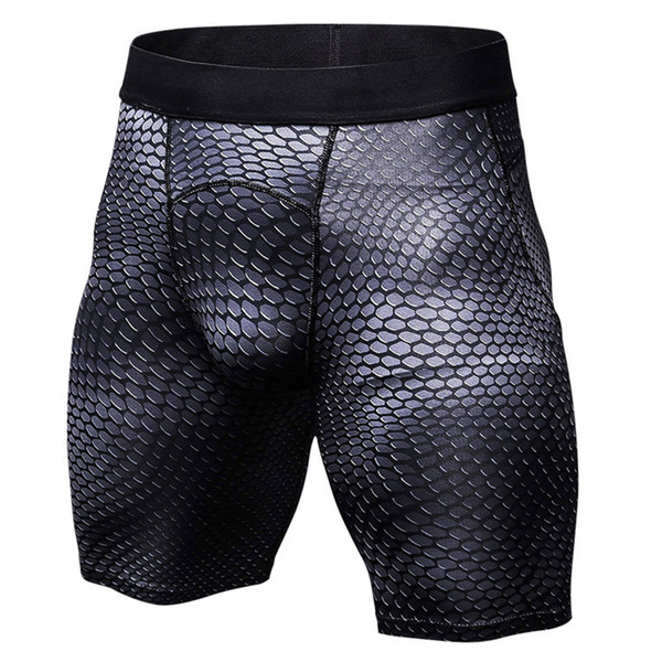 Helisopus men's Skinny shorts Summer Tights Men's Shorts Leggings Compression Quick Dry Python Short Pants