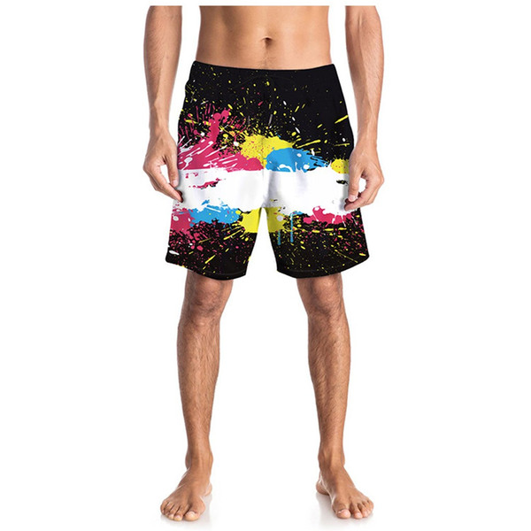 Men's Beach Short Soft Sport Pants Swimming Trunk Summer Fashion Causal Slim Fit Colorful Print Shorts Jeans Pants Easter