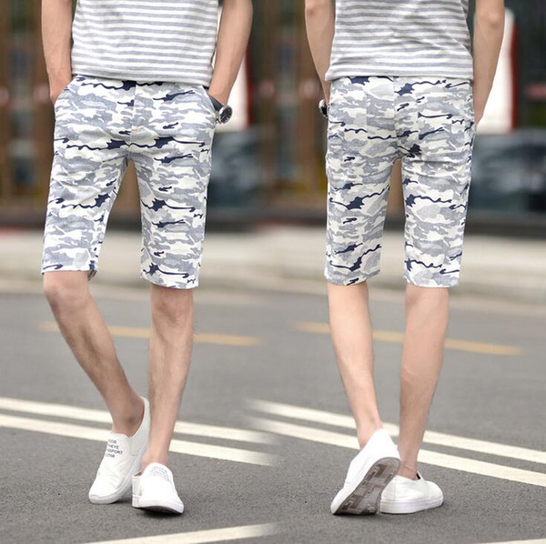 Brand new The new cotton and linen camouflage men leisure summer breathable elastic pants MS009 Men's Shorts