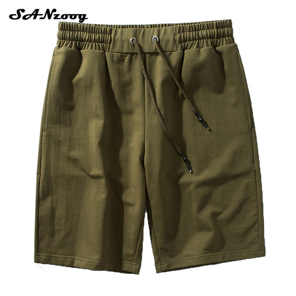 SANZOOG Brand Summer New Casual Shorts Men Fit Solid 5 Color Available Shorts Loose Elastic Waist Breathable Beaching