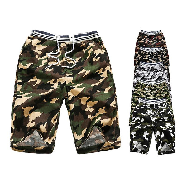 Summer Shorts Men , High Quality Cotton Leisure Camouflage Shorts Male , Fashion Summer Short Male White S-3XL