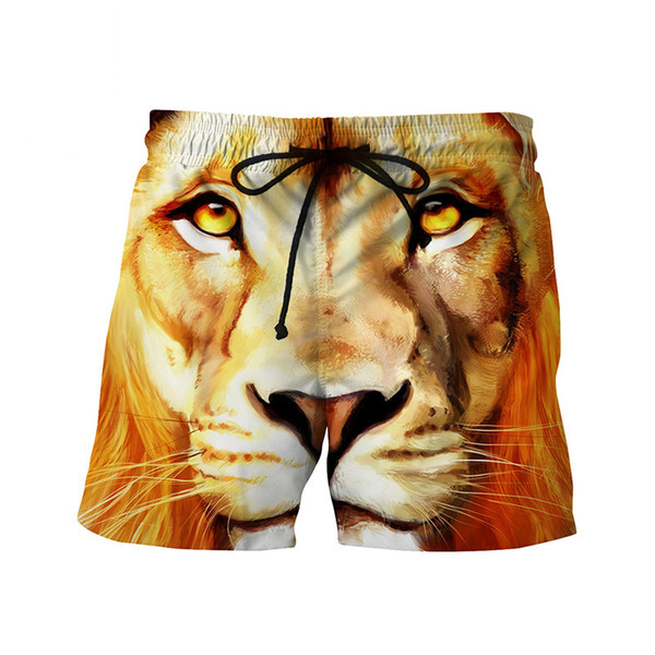 Fashion 3D Tiger Animal Printed Shorts Beach Men Creative Summer Style Board Shorts Male Swag Fitness Short Pants