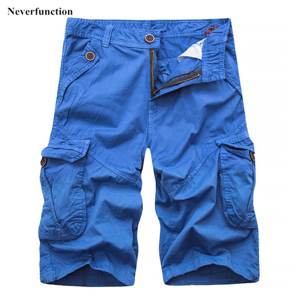 New Men cargo Shorts high quality cotton Loose Casual Bermuda male overalls Fashion brand 5 Color Straight Beach Shorts mens