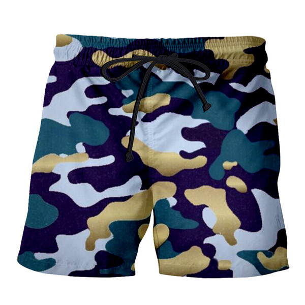 Newest Hot geometry Men's Summer Casual Shorts 3D Print Loose Beach Brand Camouflage Shorts Drop Shipping