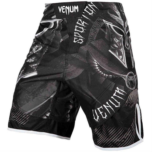 Fitness Shorts Men Fahsion Tights Letter Printed Venom Bodybuilding Underpants Black Summer Shorts Boys Beach Plus Size