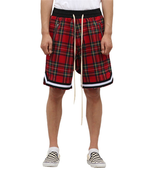 Summer Plaid Printed Male Shorts Mans Sport Casual Loose Shorts Fashion Designer Man Apparel