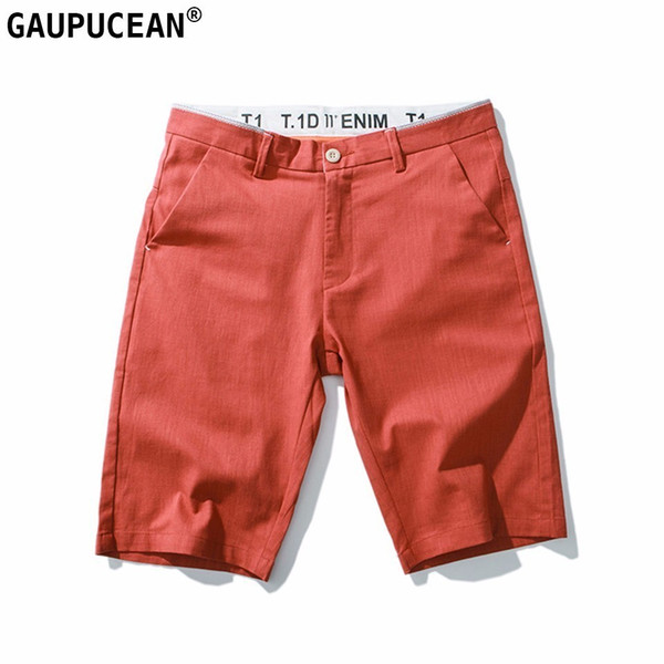 Man Shorts 98% Cotton 2% Spandex Trend Beach Summer Solid Knee Length Quality Street Young Male Fashion Casual Men Short Pants T200113