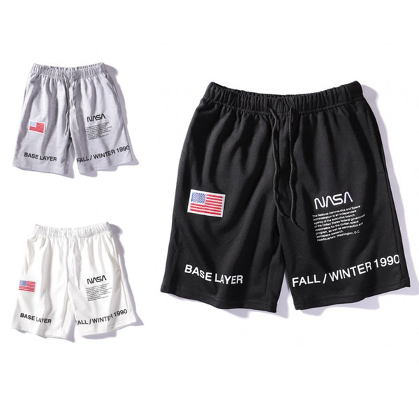 NASA Shorts Mens Short Letter Embroidery Drawstring Summer Designer Pants Men Women Black White Grey Trend Sweatpants Size M-2XL