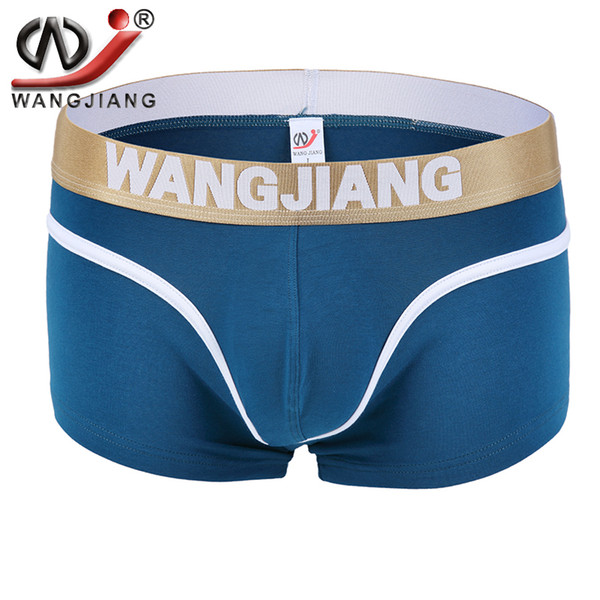 WJ Mens Cotton Boxer Shorts Men's Sexy Underwear Boxers Trunks Low Rise U Convex Men Man Male Panties Boyshorts gay cuecas cotton underpant