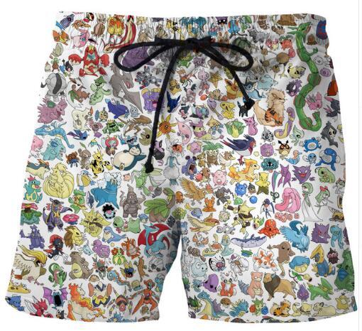 Summer Men Beach Shorts 3D Print Cartoon Anime Funny Shorts Fashion Harajuku Tights Skinny Fitness Bodybuilding Stretch Shorts