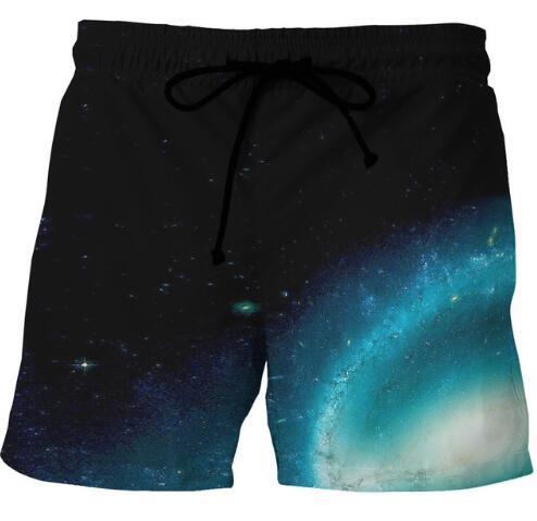 Summer Quick Drying Bermuda Masculina Shorts 3D Print Space Galaxy Nice Sky Fashion Men Shorts Casual Boardshorts Clothing