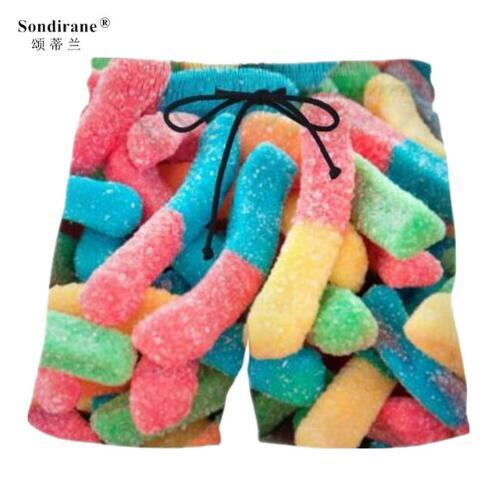 Sondirane Design Classic Food Sweets Funny 3D Print Shorts Summer Quick Dry Beach Shorts Hombre Funny Creatice Sweatpants Shorts