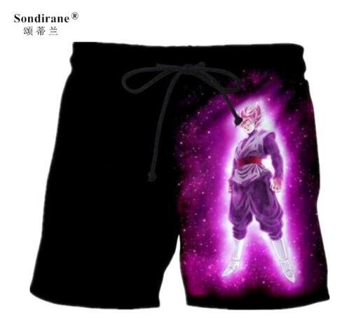 Sondirane New Fashion Men's Classic Anime Dragon Ball Funny 3D Print Shrots Summer Casual Beach Shorts Elastic Waist Short Pants